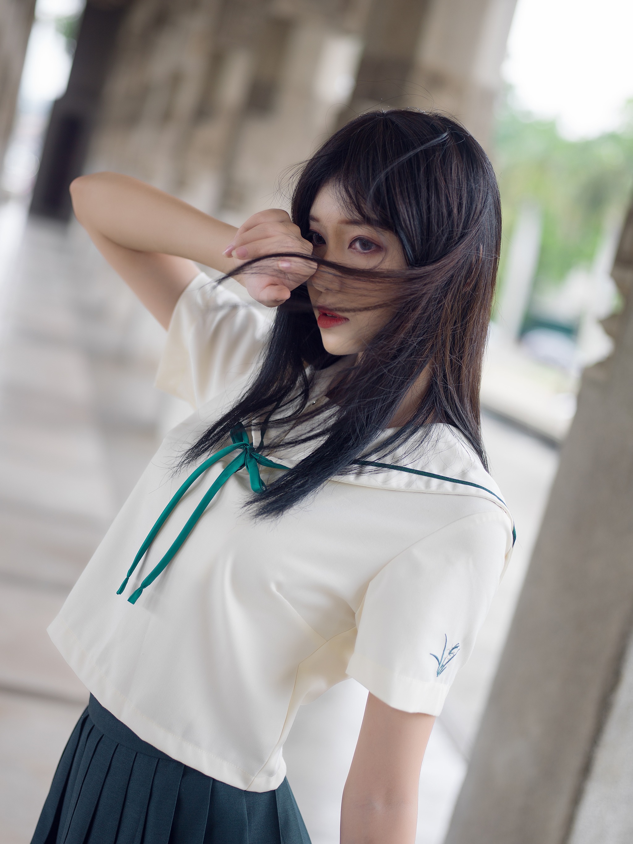 南桃Momoko - NO.057 绿jk [14P]-XikXak